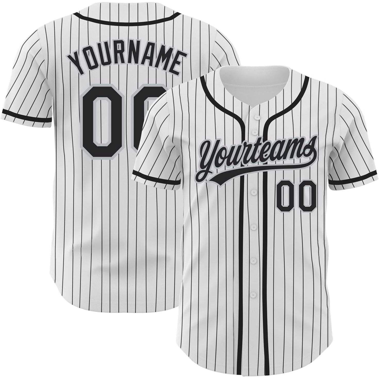 Men's Custom Pinstripe Button-Front Baseball Jersey