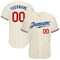 Custom Cream Black Pinstripe Baseball Jersey