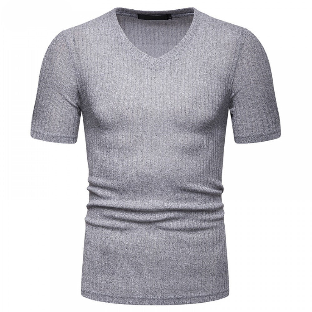 New Men's Summer V-Neck Short-Sleeve T-Shirt