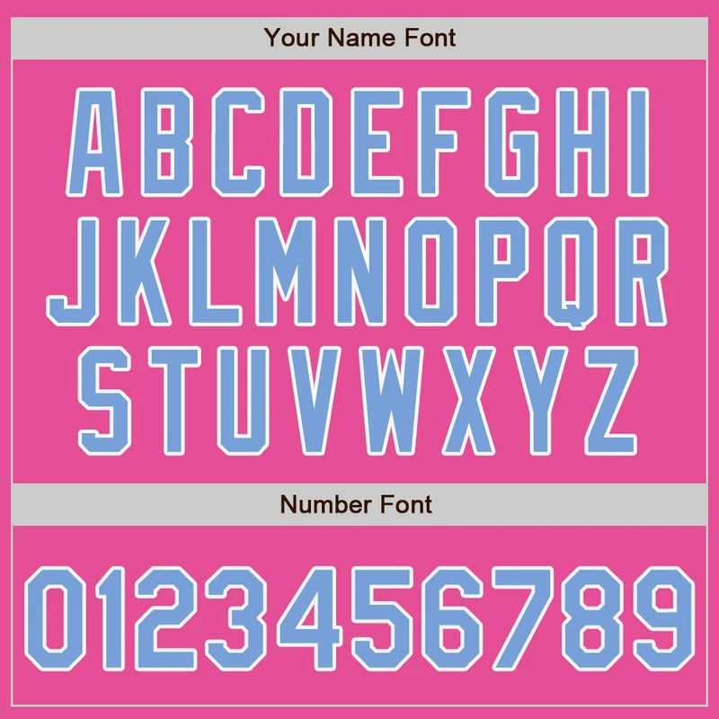 Custom Pink Light Blue-White Fashion Baseball Jersey