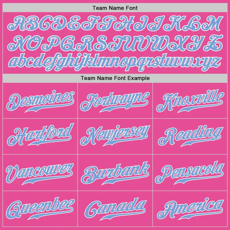 Custom Pink Light Blue-White Fashion Baseball Jersey
