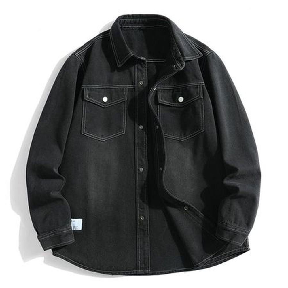 Men's Loose Casual Long Sleeve Denim Jacket